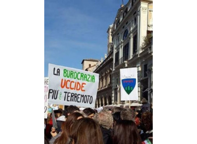 Terremotati, la protesta a Roma