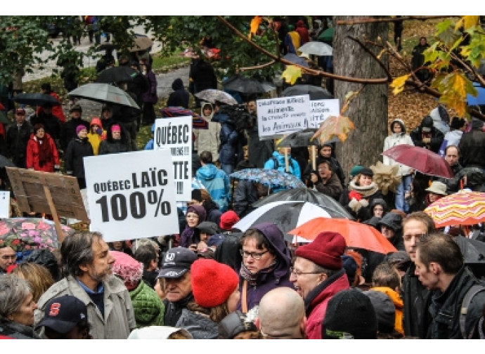 Manifestazione laicista in Québec