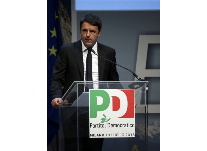 Matteo Renzi all'assemblea nazionale del Pd a Milano Matteo Renzi all'assemblea nazionale del Pd a Milano