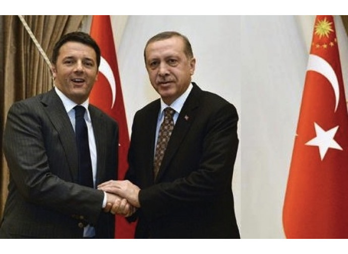 Matteo Renzi con il premier turco Erdogan Matteo Renzi con il premier turco Erdogan