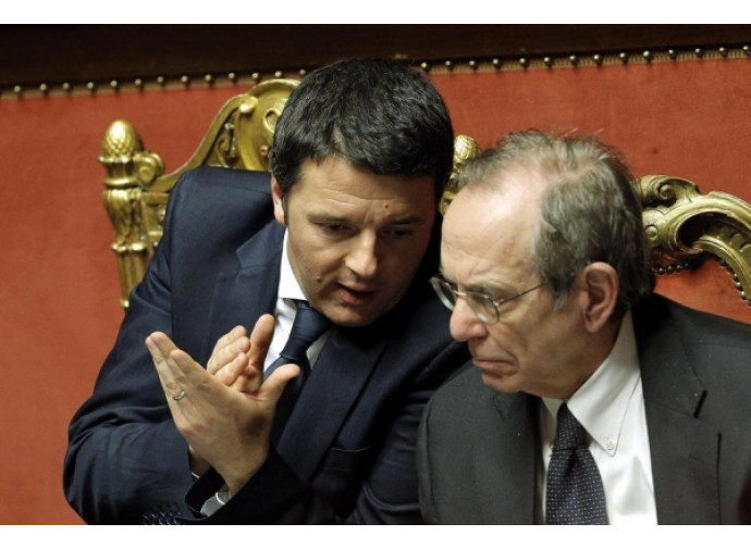Matteo Renzi e il ministro Padoan Matteo Renzi e il ministro Padoan