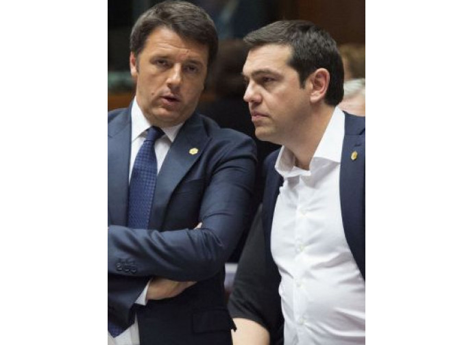 Matteo Renzi e Alexis Tsipras Matteo Renzi e Alexis Tsipras