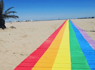 Passerella da spiaggia arcobaleno