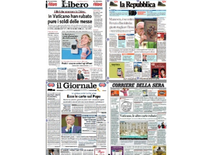 Le prime pagine di Libero, Repubblica, Giornale e Corriere Le prime pagine di Libero, Repubblica, Giornale e Corriere