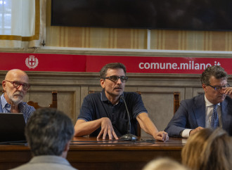 Davide Romano (al centro) presidente della Brigata Ebraica (La Presse)