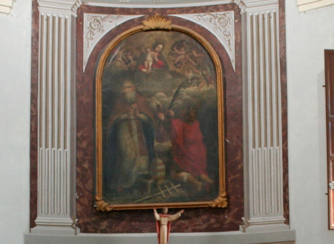 San Damaso nella pala d'altare della chiesa omonima di Stiolo (RE)