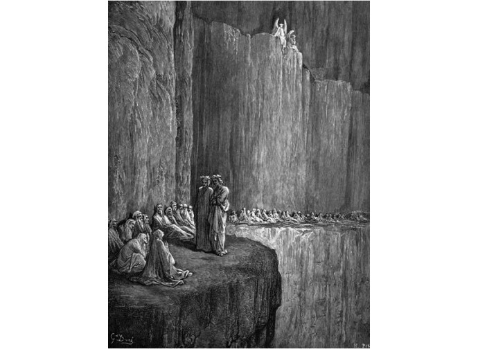 Dante incontra Sapìa nel girone degli invidiosi Dante incontra Sapìa nel girone degli invidiosi