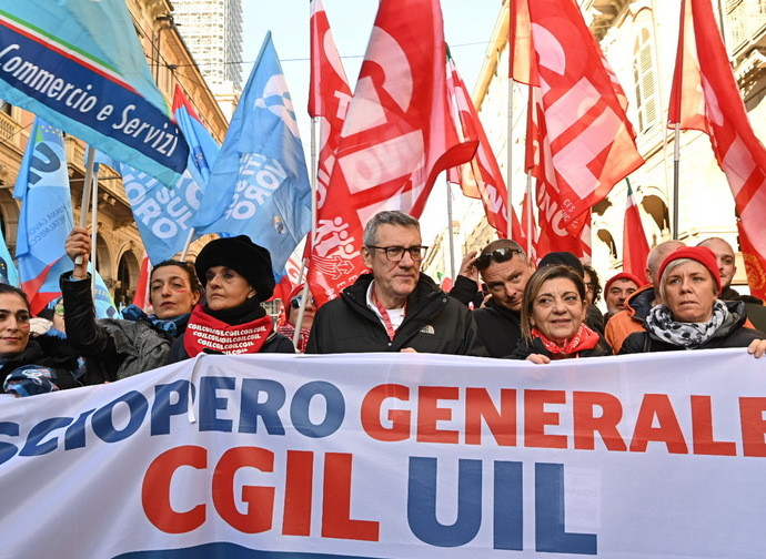 Sciopero Cgil-Uil (Ansa)