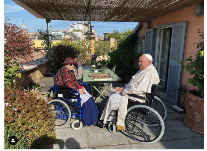 Emma Bonino e papa Francesco, 5 novembre 2024 Emma Bonino e papa Francesco, 5 novembre 2024