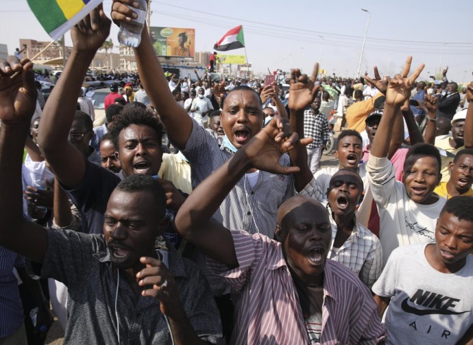 Khartum (Sudan), manifestanti pro-governo civile