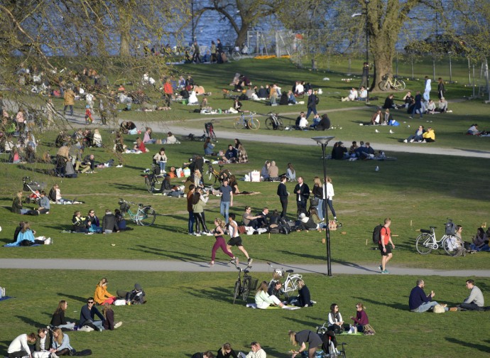 Un parco a Stoccolma nell'aprile 2020 (mentre noi eravamo in lockdown)