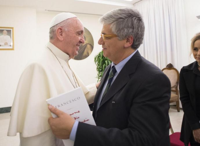 Andrea Tornielli con papa Francesco