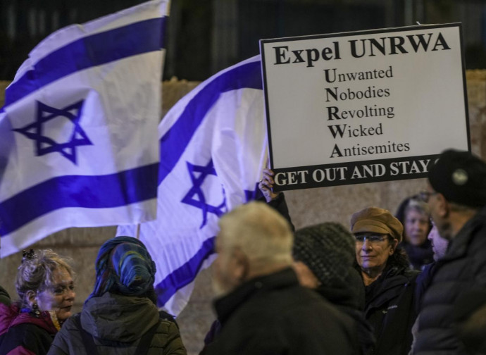 Manifestazione israeliana contro l'Unrwa Manifestazione israeliana contro l'Unrwa
