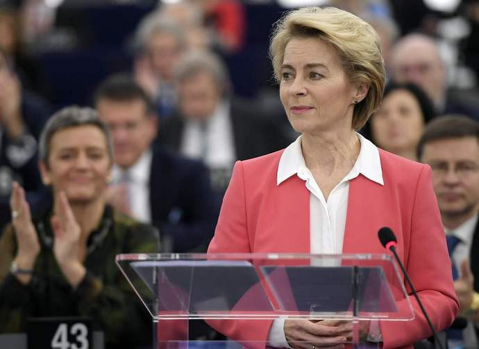 Il neo presidente della Commissione Europea, Ursula von der Leyen