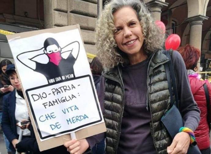 Il cartello che ha esposto al Cirinnà Il cartello che ha esposto al Cirinnà